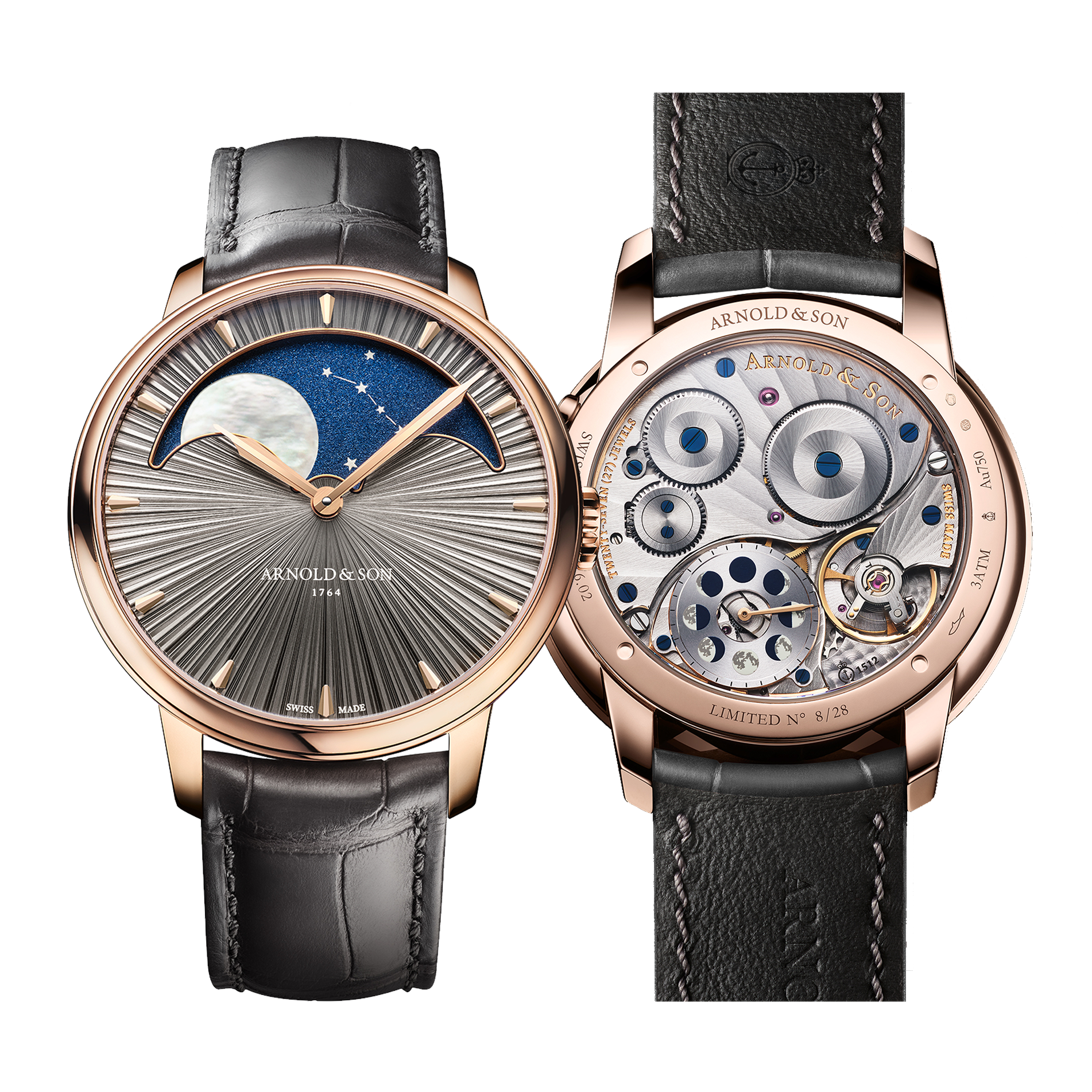 Arnold & Son 41.5mm Cliff Gray